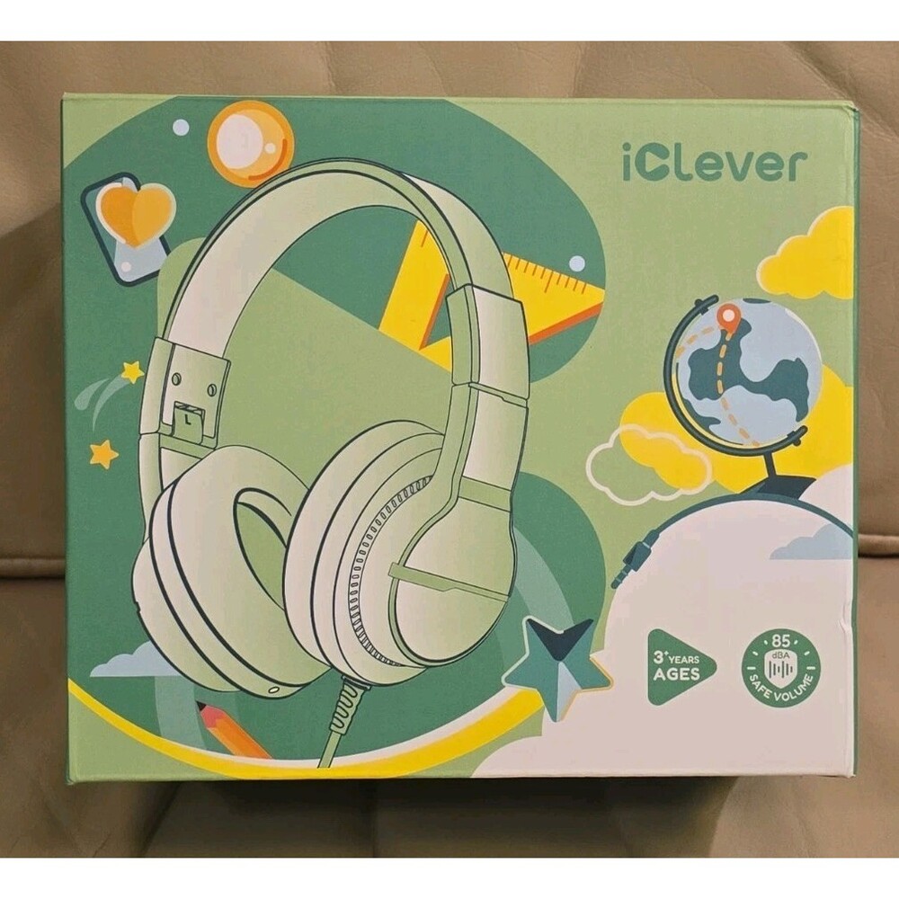 iClever HS19 Kids' Headphones Volume- Limiting Technology, Blue/ Red, Adjustable
